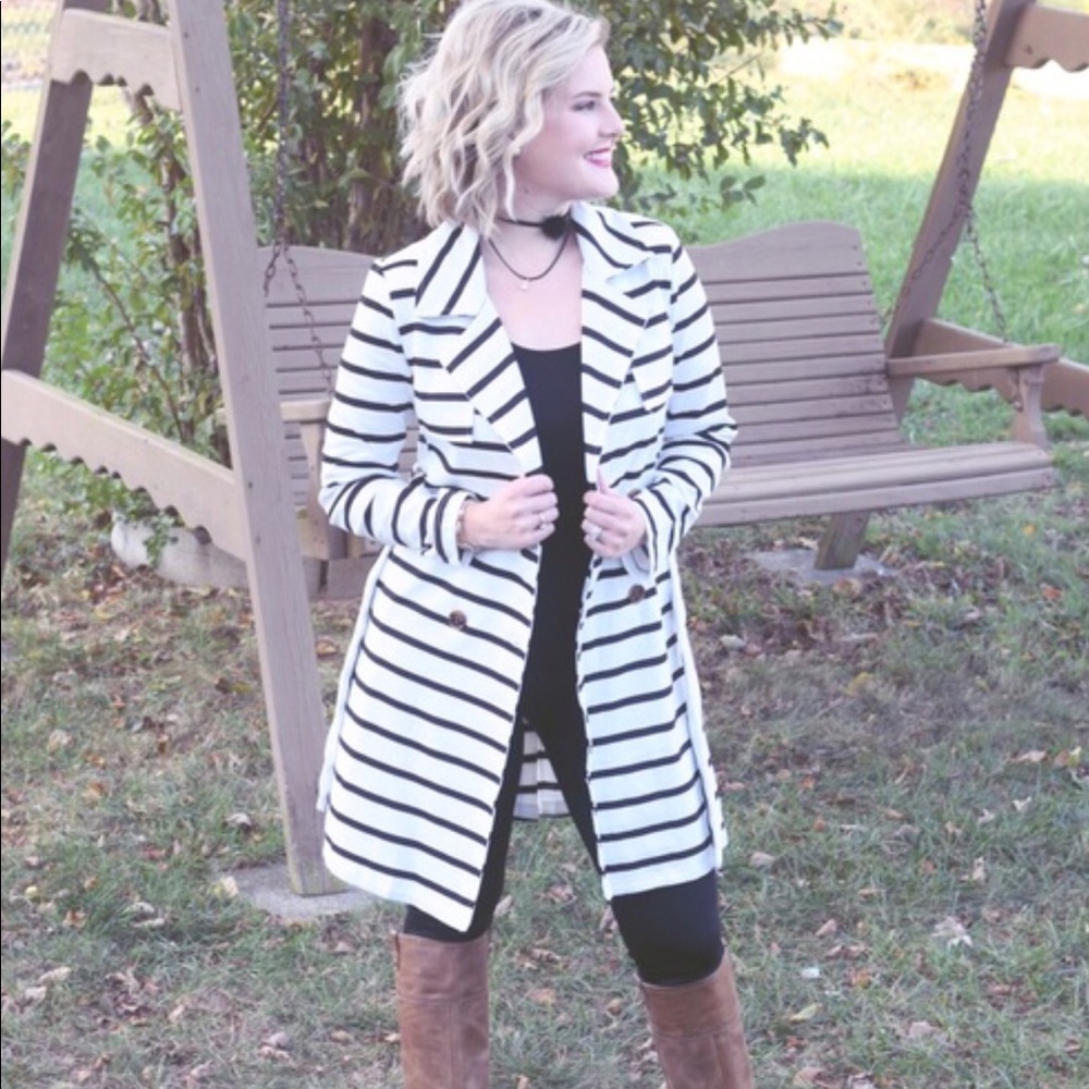 White/Black Stripe Jacket